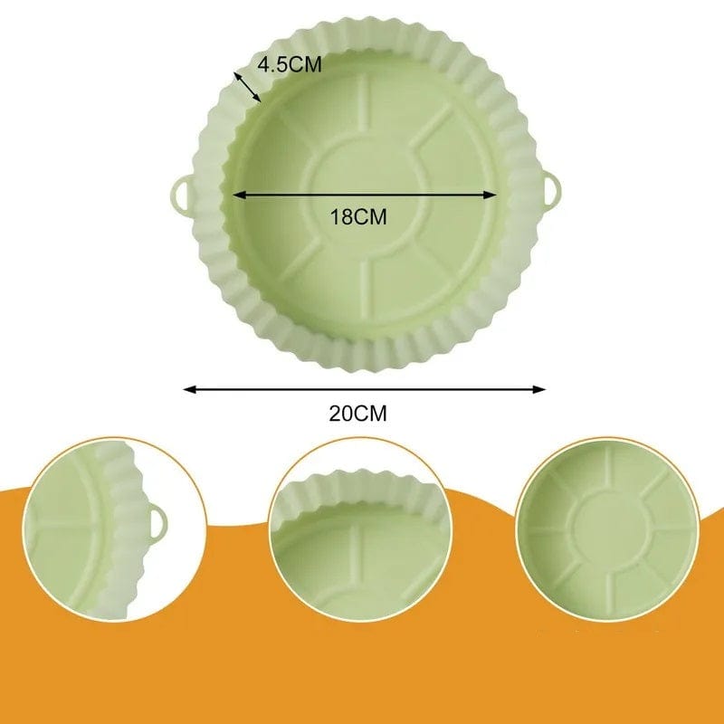 Silikonowy kosz do smażenia we frytkownicy powietrznej (18x20x4,5 cm) Zielony Cuisine Pratique Polska