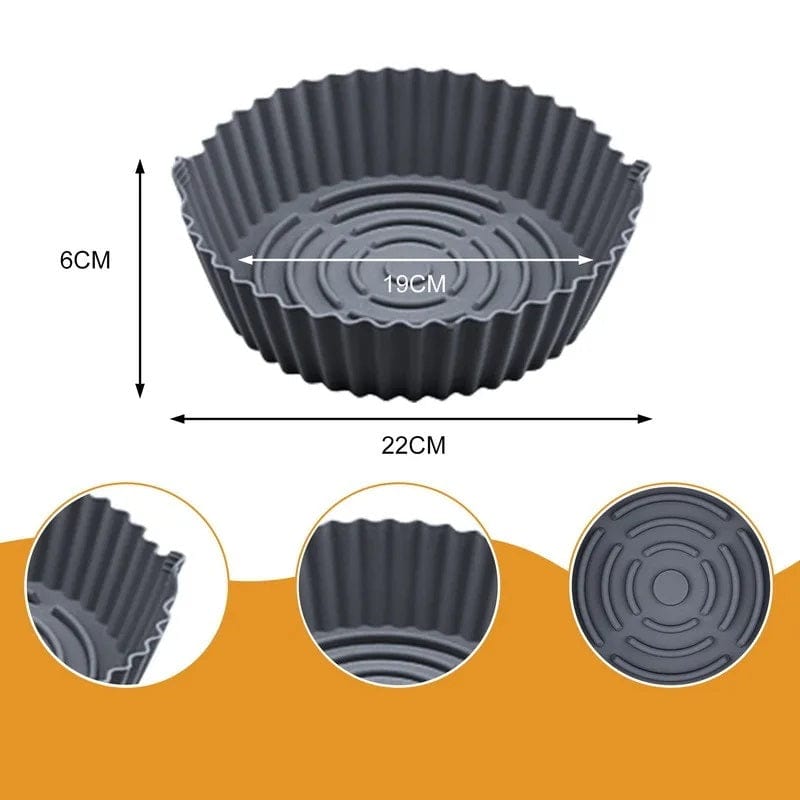Silikonowy kosz do smażenia we frytkownicy powietrznej (19x22x6 cm) Szary Cuisine Pratique Polska