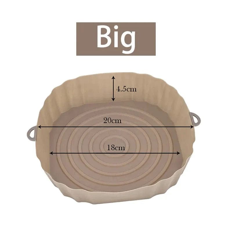 Silikonowy koszyk wielokrotnego użytku do frytownic bezolejowych - zestaw 3 - przyjazny dla środowiska Brown-Big-1PCS Cuisine Pratique Polska