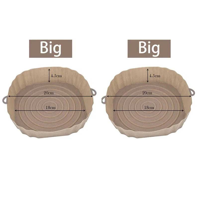 Silikonowy koszyk wielokrotnego użytku do frytownic bezolejowych - zestaw 3 - przyjazny dla środowiska Brown-Big-2PCS Cuisine Pratique Polska