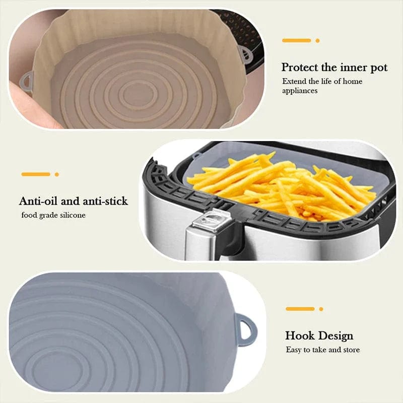 Silikonowy koszyk wielokrotnego użytku do frytownic bezolejowych - zestaw 3 - przyjazny dla środowiska Cuisine Pratique Polska