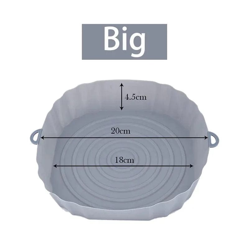 Silikonowy koszyk wielokrotnego użytku do frytownic bezolejowych - zestaw 3 - przyjazny dla środowiska Gray-Big-1PCS Cuisine Pratique Polska