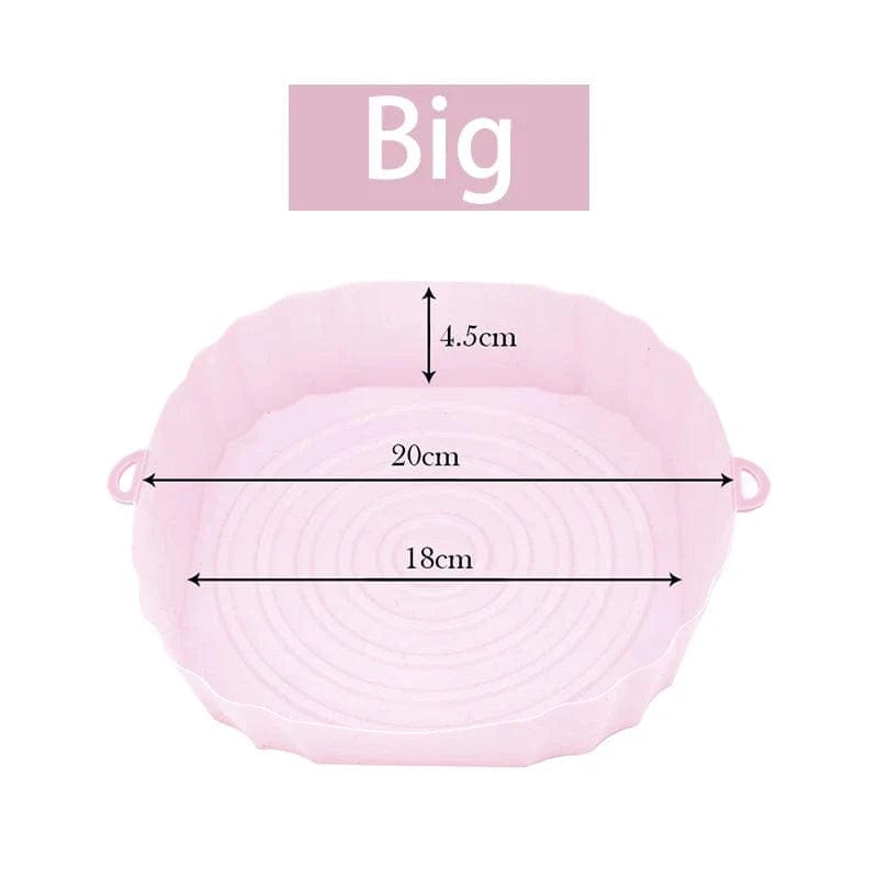 Silikonowy koszyk wielokrotnego użytku do frytownic bezolejowych - zestaw 3 - przyjazny dla środowiska Pink-Big-1PCS Cuisine Pratique Polska