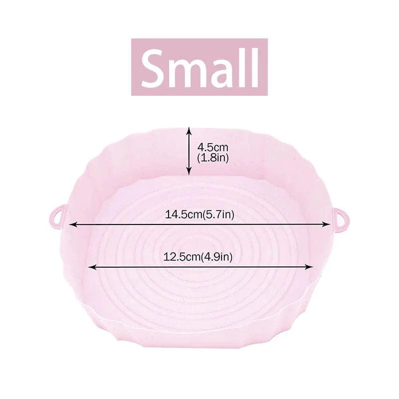 Silikonowy koszyk wielokrotnego użytku do frytownic bezolejowych - zestaw 3 - przyjazny dla środowiska Pink-Smal-1PCS Cuisine Pratique Polska