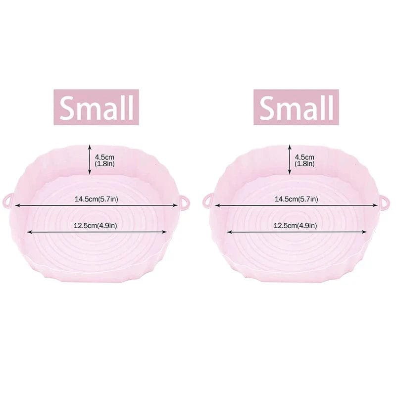 Silikonowy koszyk wielokrotnego użytku do frytownic bezolejowych - zestaw 3 - przyjazny dla środowiska Pink-Smal-2PCS Cuisine Pratique Polska