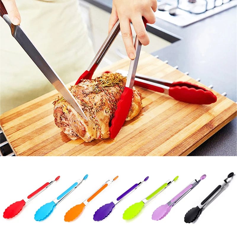 Szczypce kuchenne ze stali nierdzewnej z silikonową powłoką - akcesoria kuchenne BBQ miska na sałatkę Cuisine Pratique Polska