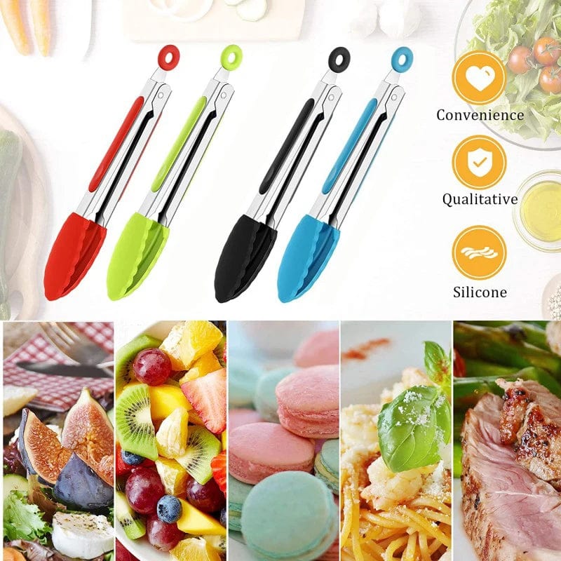 Szczypce kuchenne ze stali nierdzewnej z silikonową powłoką - akcesoria kuchenne BBQ miska na sałatkę Cuisine Pratique Polska