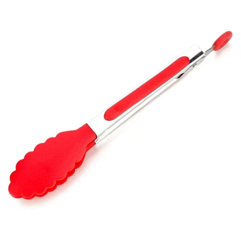 Szczypce kuchenne ze stali nierdzewnej z silikonową powłoką - akcesoria kuchenne BBQ miska na sałatkę czerwony 1SZT. Cuisine Pratique Polska