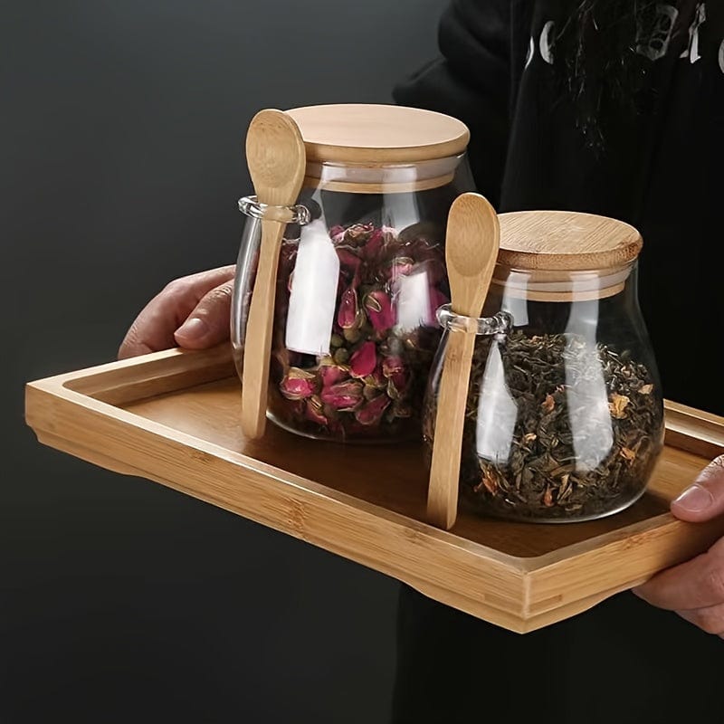 Szklany słoik z hermetyczną pokrywką - Zestaw 1, Słoiki do przechowywania herbaty, kawy i przypraw - Designerskie akcesoria kuchenne - Ref. AV74355 350 ml Cuisine Pratique Polska