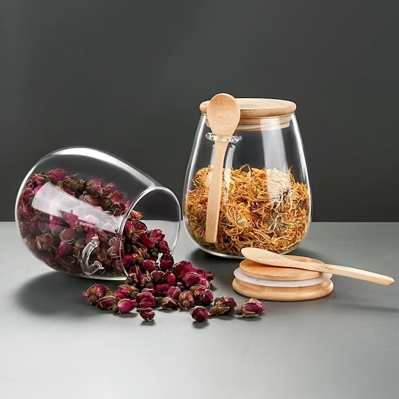 Szklany słoik z hermetyczną pokrywką - Zestaw 1, Słoiki do przechowywania herbaty, kawy i przypraw - Designerskie akcesoria kuchenne - Ref. AV74355 350 ml Cuisine Pratique Polska