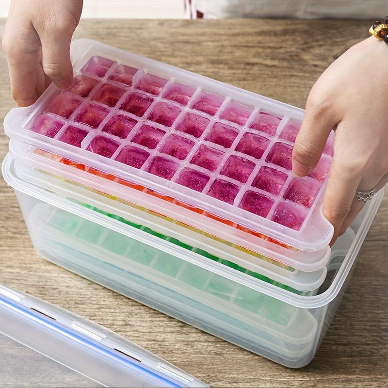 Tacki na kostki lodu ułożone w pudełku - Zestaw 3/5/8 - 54 kostki lodu na tackę Cuisine Pratique Polska