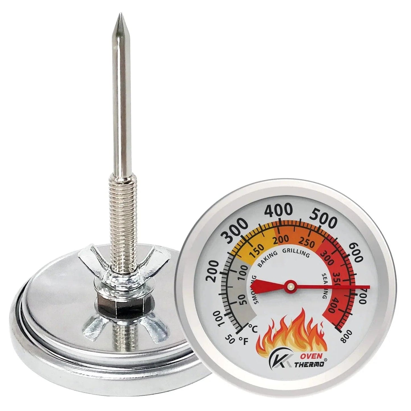 Termometr do grilla ze stali nierdzewnej z tarczą - 400°C - KT THERMO Biały Cuisine Pratique Polska