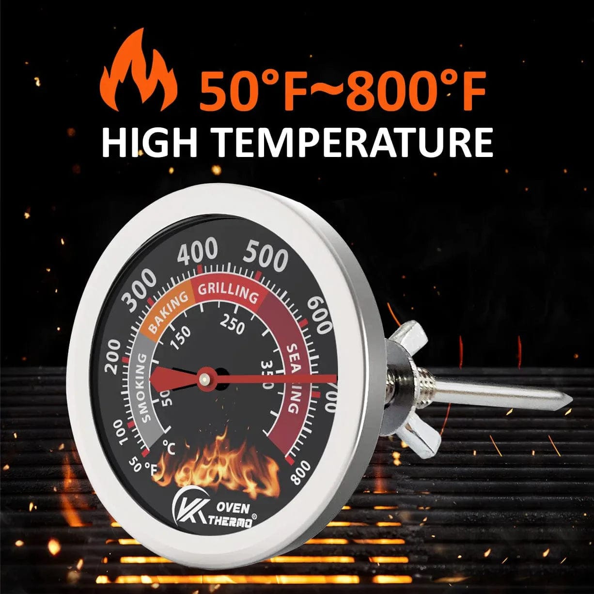 Termometr do grilla ze stali nierdzewnej z tarczą - 400°C - KT THERMO Cuisine Pratique Polska