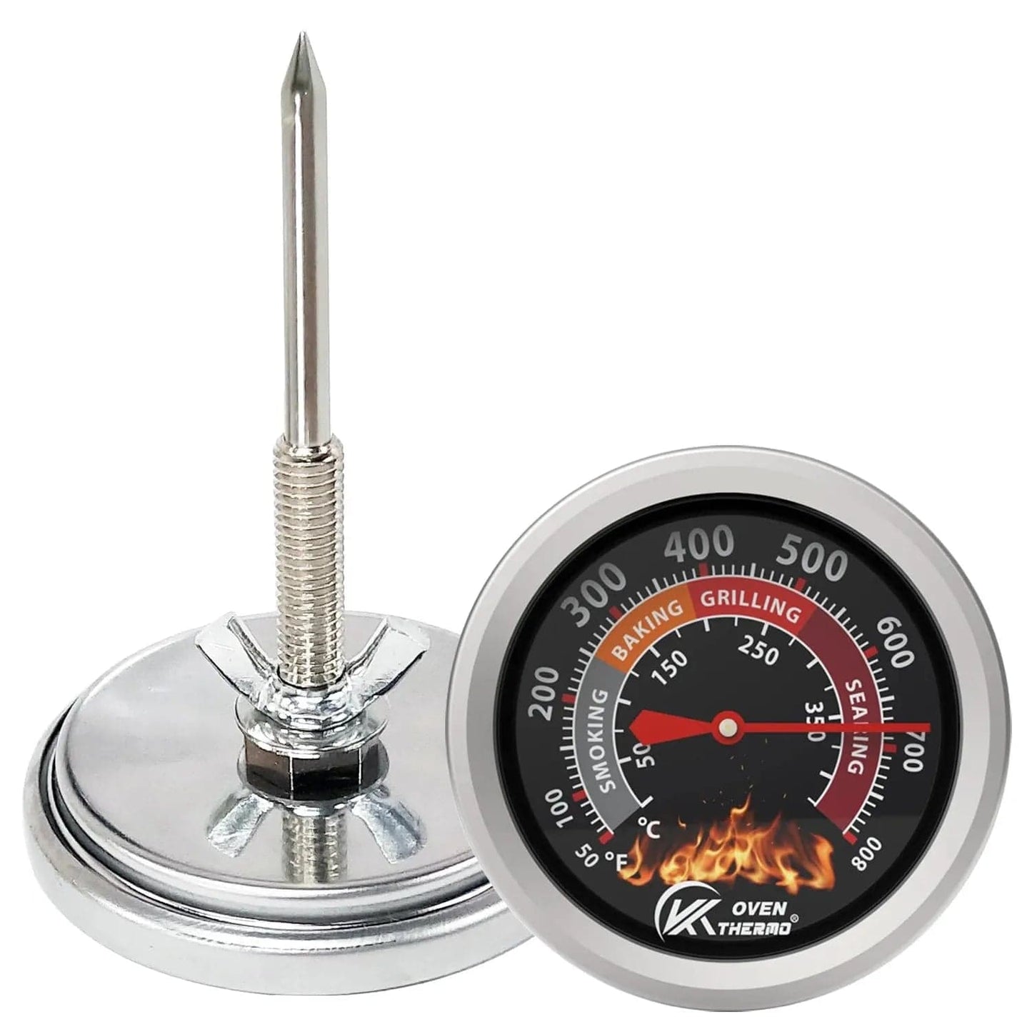 Termometr do grilla ze stali nierdzewnej z tarczą - 400°C - KT THERMO Czarny Cuisine Pratique Polska