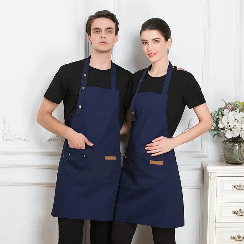 Wygodny fartuch kuchenny damski/męski - poliester, styl koreański Niebieski Cuisine Pratique Polska