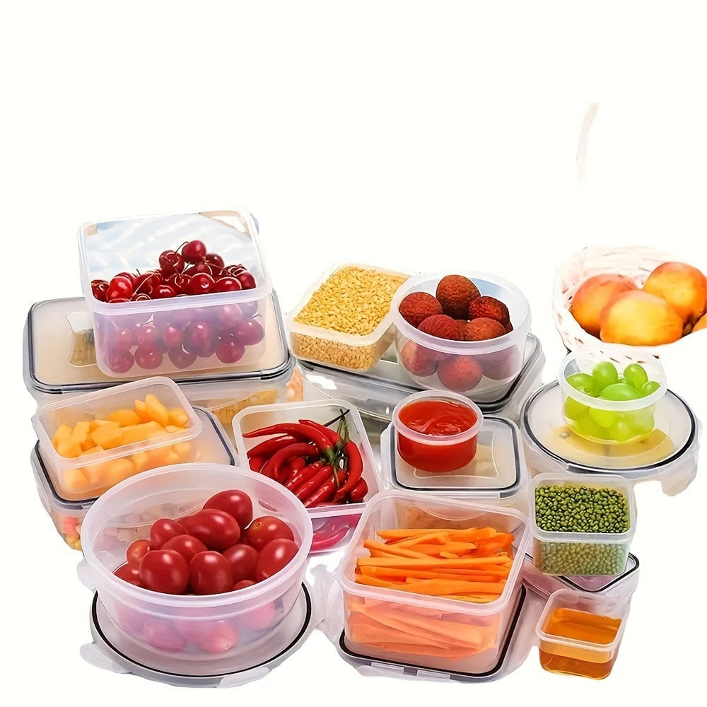 Zestaw 24 pojemników kuchennych - hermetyczne, bezpieczne w kuchence mikrofalowej, etykiety i długopis w zestawie zestaw lunchbox 24szt Cuisine Pratique Polska