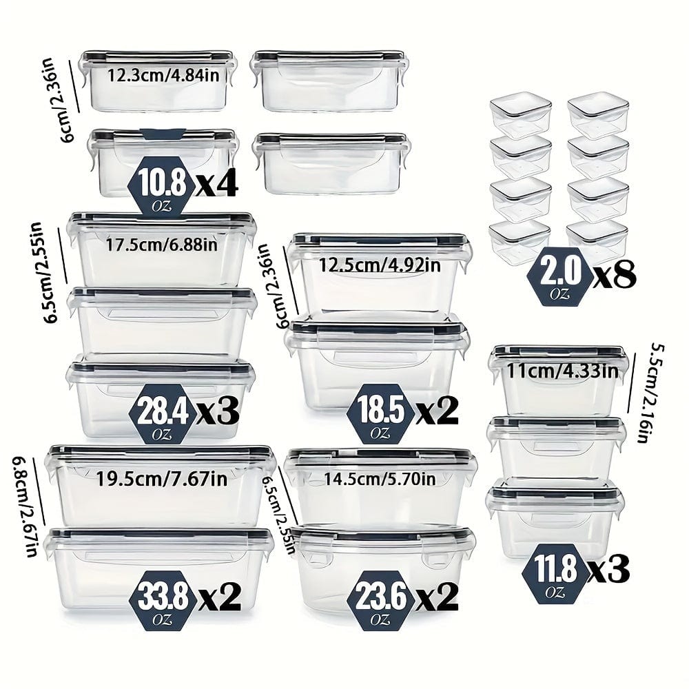 Zestaw 24 pojemników kuchennych - hermetyczne, bezpieczne w kuchence mikrofalowej, etykiety i długopis w zestawie zestaw lunchbox 24szt Cuisine Pratique Polska