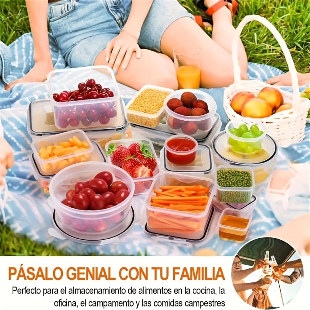 Zestaw 24 pojemników kuchennych - hermetyczne, bezpieczne w kuchence mikrofalowej, etykiety i długopis w zestawie zestaw lunchbox 24szt Cuisine Pratique Polska