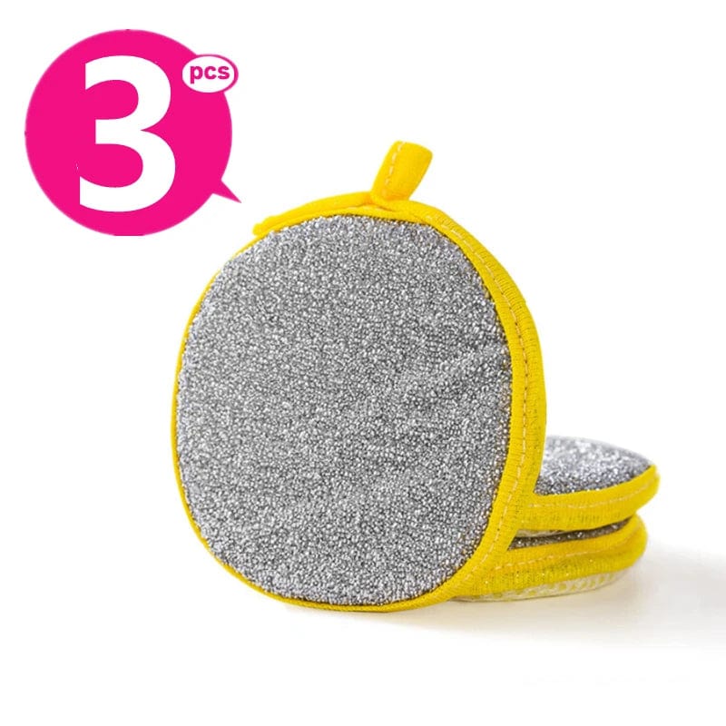 Zestaw 3 dwustronnych gąbek czyszczących - przyjazne dla środowiska 3PCS Żółty Cuisine Pratique Polska