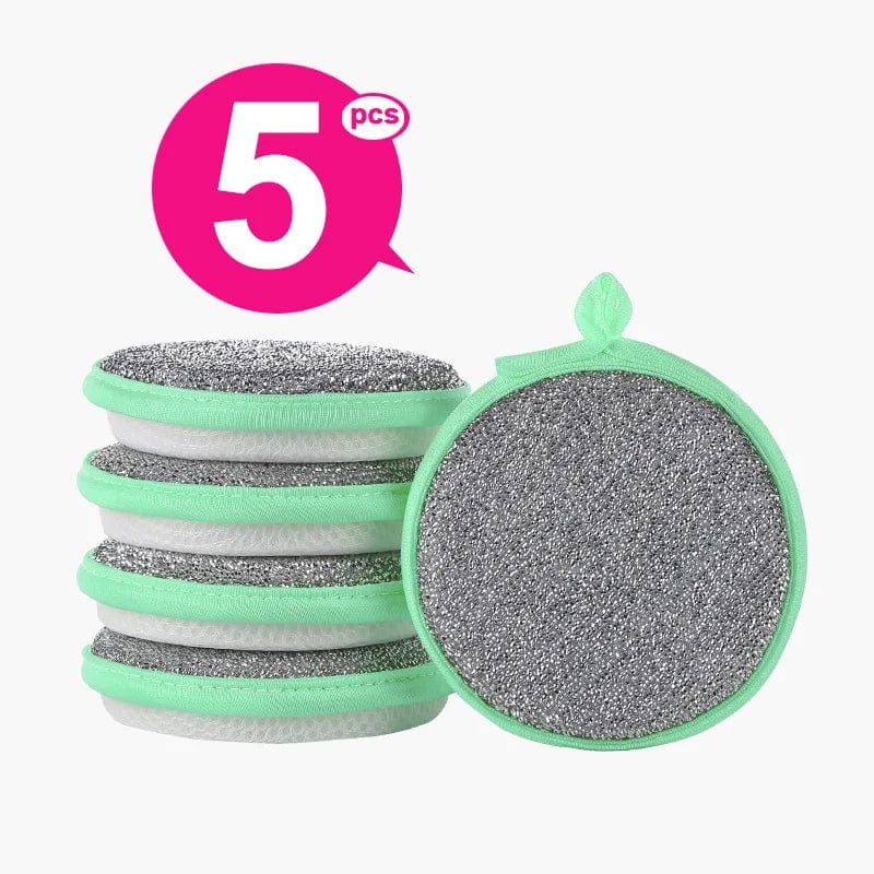 Zestaw 3 dwustronnych gąbek czyszczących - przyjazne dla środowiska 5PCS Zielony Cuisine Pratique Polska