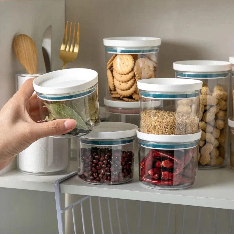 Zestaw 4 przezroczystych hermetycznych puszek z kolorowym zamknięciem Cuisine Pratique Polska