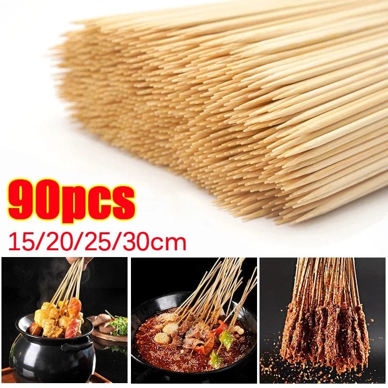 Zestaw 90 bambusowych szpikulców do grillowania, owoców i przekąsek - 15/20/25/30 cm 30 cm Cuisine Pratique Polska