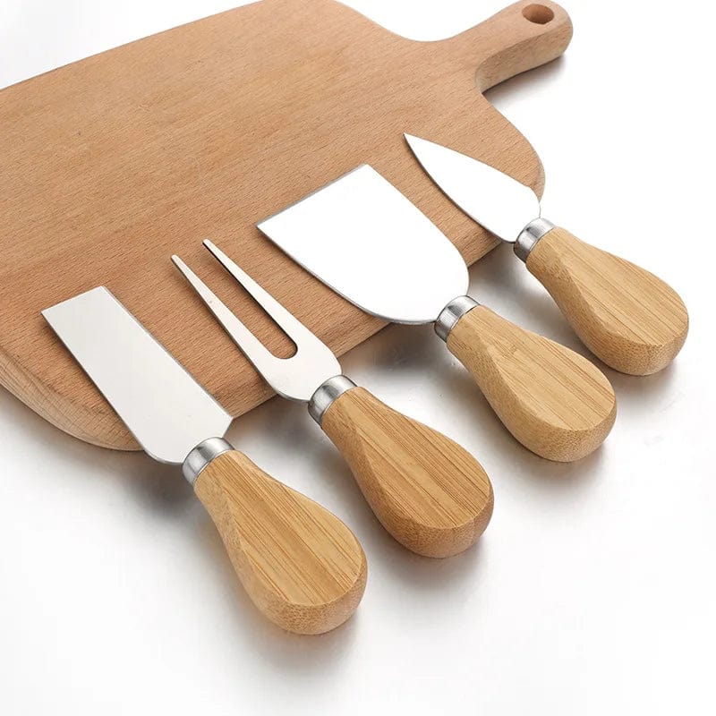 Zestaw noży do sera ze stali nierdzewnej z dębową rękojeścią 01 Cuisine Pratique Polska