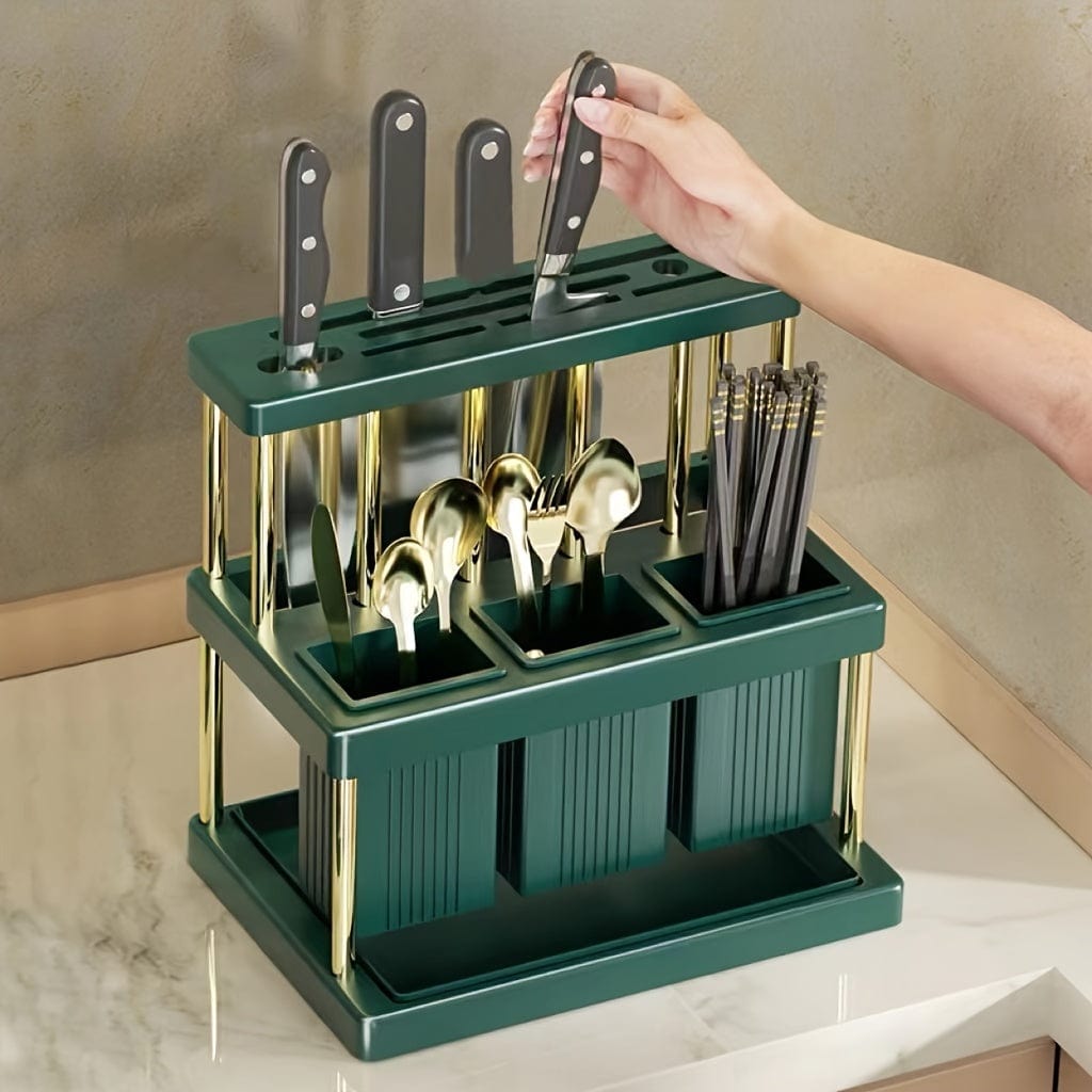 Zintegrowany stojak na noże kuchenne - Boîte Rangement Couverts Cuisine Pratique Polska