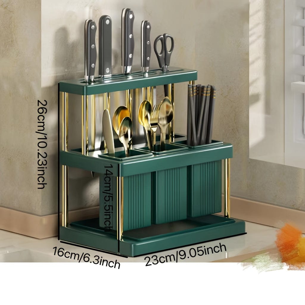 Zintegrowany stojak na noże kuchenne - Boîte Rangement Couverts Cuisine Pratique Polska