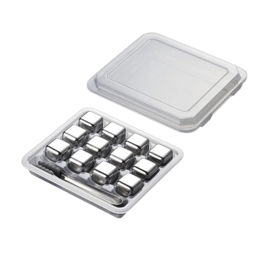 12 kostek lodu wielokrotnego użytku ze stali nierdzewnej w kształcie kostek do gry Tytuł domyślny Cuisine Pratique Polska