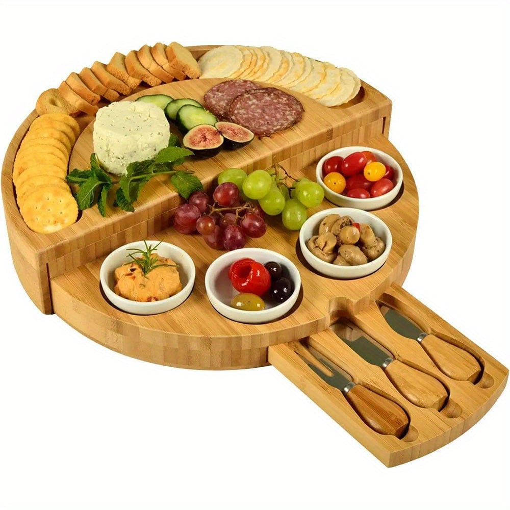 Bambusowa taca na sery i wędliny z wbudowaną szufladą Tytuł domyślny Cuisine Pratique Polska