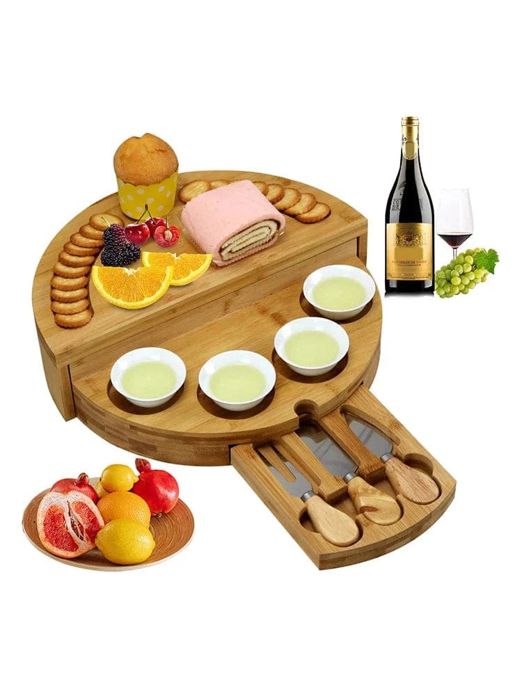 Bambusowa taca na sery i wędliny z wbudowaną szufladą Tytuł domyślny Cuisine Pratique Polska