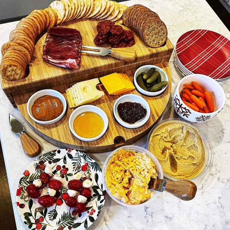 Bambusowa taca na sery i wędliny z wbudowaną szufladą Tytuł domyślny Cuisine Pratique Polska