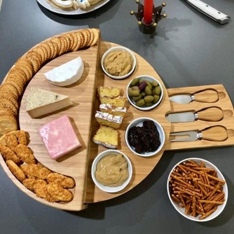 Bambusowa taca na sery i wędliny z wbudowaną szufladą Tytuł domyślny Cuisine Pratique Polska
