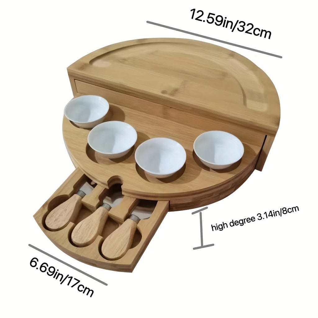 Bambusowa taca na sery i wędliny z wbudowaną szufladą Tytuł domyślny Cuisine Pratique Polska