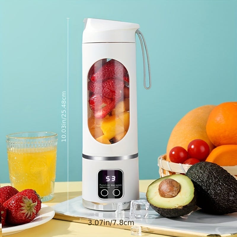 Blender akumulatorowy USB z wyświetlaczem LED - 450 ml, idealny do smoothie i koktajli mlecznych Biały Cuisine Pratique Polska