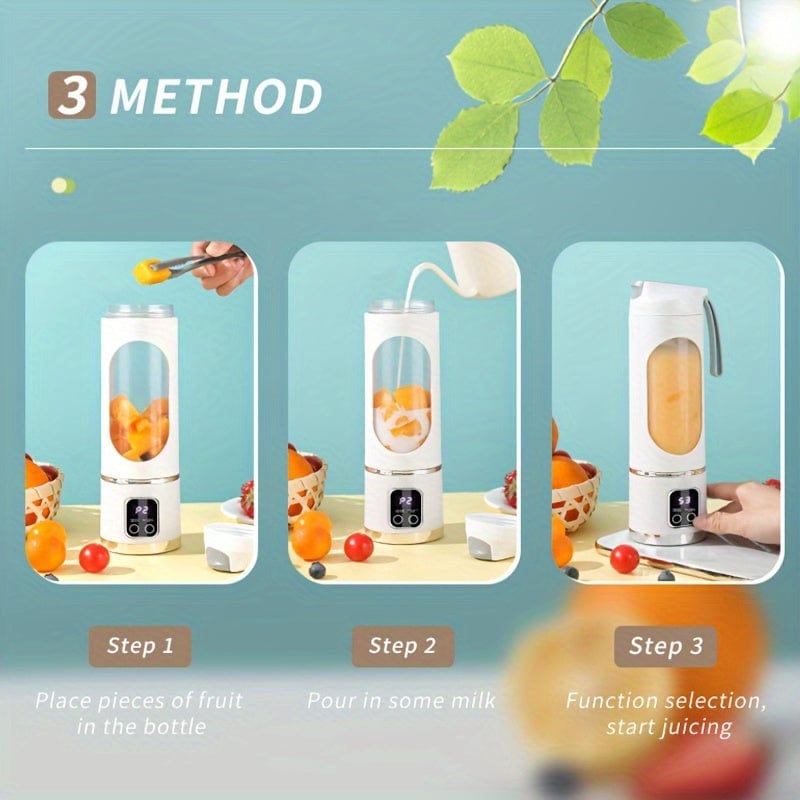 Blender akumulatorowy USB z wyświetlaczem LED - 450 ml, idealny do smoothie i koktajli mlecznych Cuisine Pratique Polska