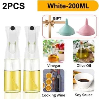 Butelka ze sprayem z jadalną oliwą z oliwek - Kuchnia - 200/300/500 ML Biały-200ml-2SZT. Cuisine Pratique Polska
