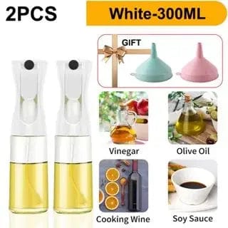 Butelka ze sprayem z jadalną oliwą z oliwek - Kuchnia - 200/300/500 ML Biały-300ml-2SZT. Cuisine Pratique Polska