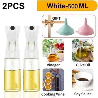 Butelka ze sprayem z jadalną oliwą z oliwek - Kuchnia - 200/300/500 ML Biały-500ml-2SZT. Cuisine Pratique Polska