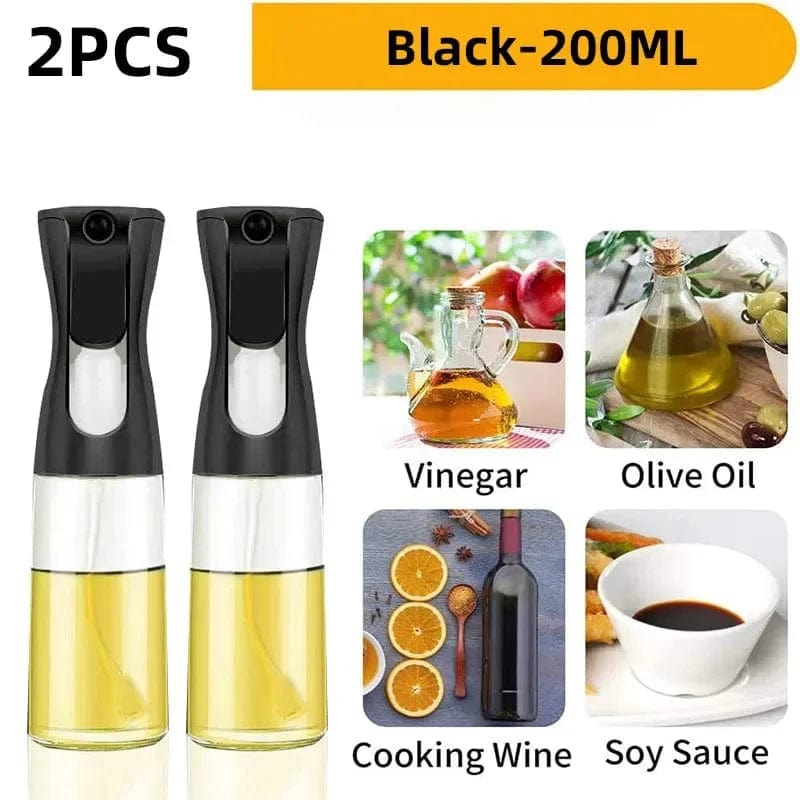 Butelka ze sprayem z jadalną oliwą z oliwek - Kuchnia - 200/300/500 ML Czarny-200ml-2SZT. Cuisine Pratique Polska