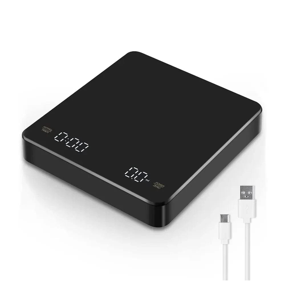 Cyfrowa waga do kawy z zegarem i wyświetlaczem LED USB Espresso 3 kg Maks. waga 0,1 g Dokładność w Oz/ml/g CHINY / 3 kg / czarny Cuisine Pratique Polska