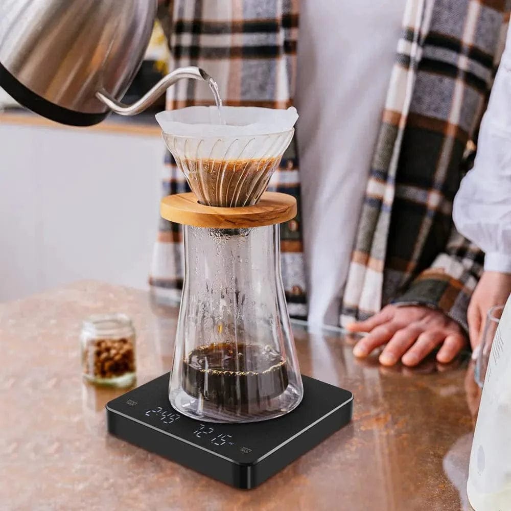 Cyfrowa waga do kawy z zegarem i wyświetlaczem LED USB Espresso 3 kg Maks. waga 0,1 g Dokładność w Oz/ml/g CHINY / 3 kg / czarny Cuisine Pratique Polska