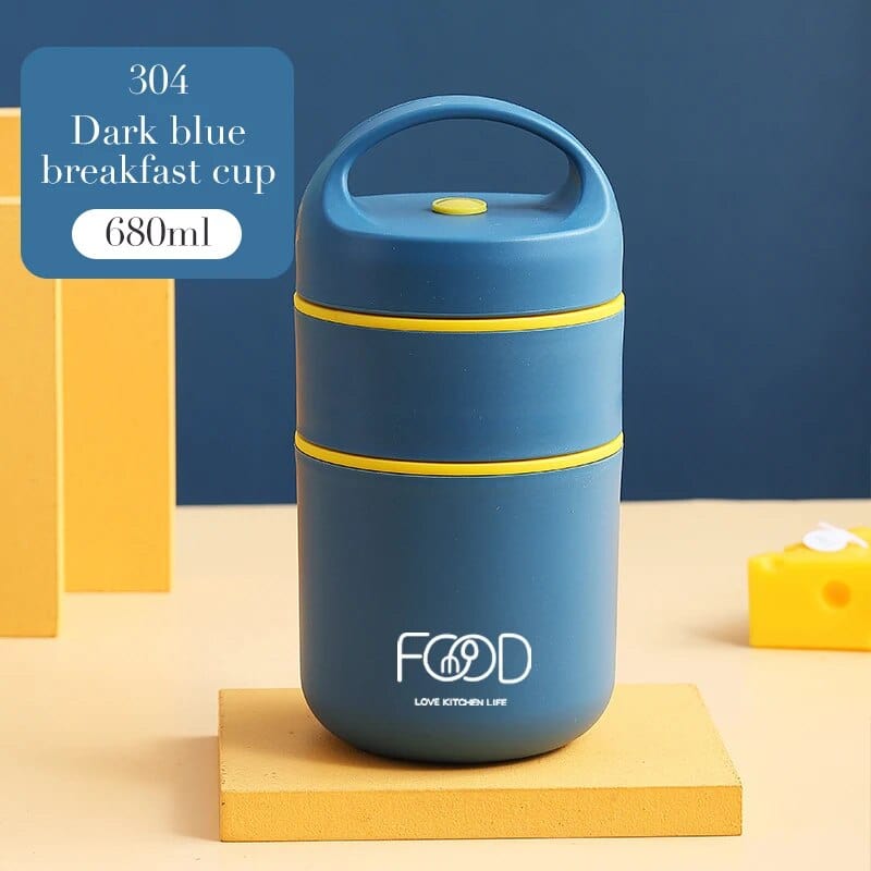Cylindryczny izotermiczny lunchbox z uchwytem Niebieski Cuisine Pratique Polska