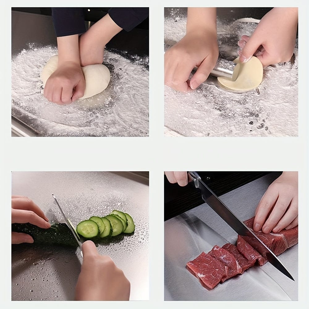 Deska do krojenia ze stali nierdzewnej - antypoślizgowa z ochronną krawędzią Cuisine Pratique Polska
