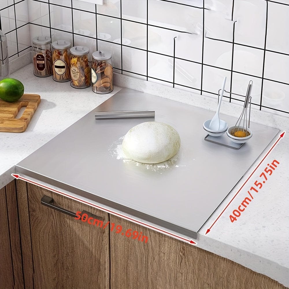 Deska do krojenia ze stali nierdzewnej - antypoślizgowa z ochronną krawędzią Duży: 40 x 50 cm Cuisine Pratique Polska