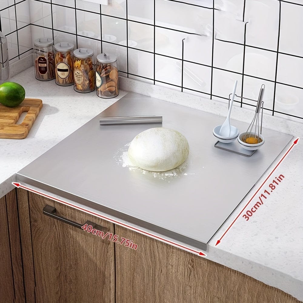 Deska do krojenia ze stali nierdzewnej - antypoślizgowa z ochronną krawędzią Średnia: 30 × 40 cm Cuisine Pratique Polska