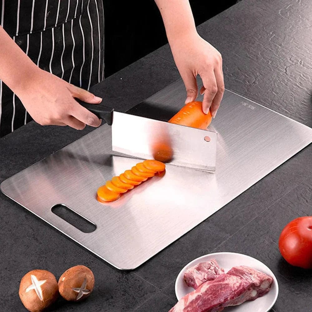 Dwustronna deska do krojenia ze stali nierdzewnej 316 - gruba i antybakteryjna Cuisine Pratique Polska
