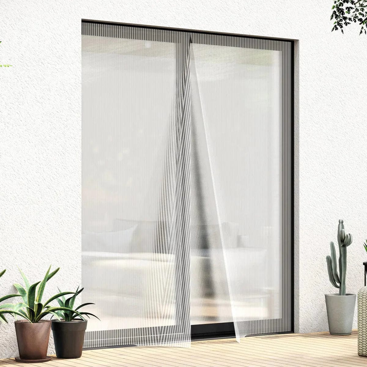 Ekran magnetyczny do drzwi i wejść: automatyczne zamykanie Biały / 80 x 210 cm Cuisine Pratique Polska