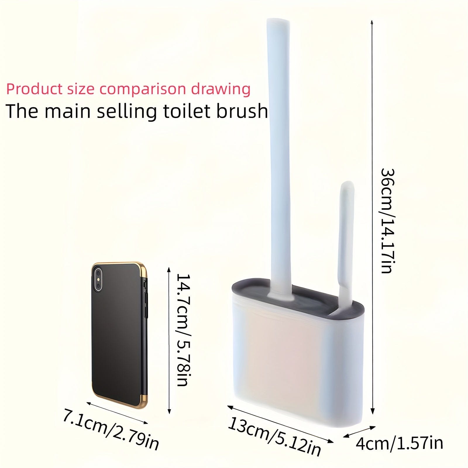 Ensemble de 2 Brosses WC et 1 Abattant WC, Brosse WC Murale, Tête de Brosse WC en Silicone Souple, Brosse WC à Long Manche, Brosse Domestique Multifonctionnelle, Produits de Nettoyage des Toilettes, Essentiel Domestique Cuisine Pratique Polska